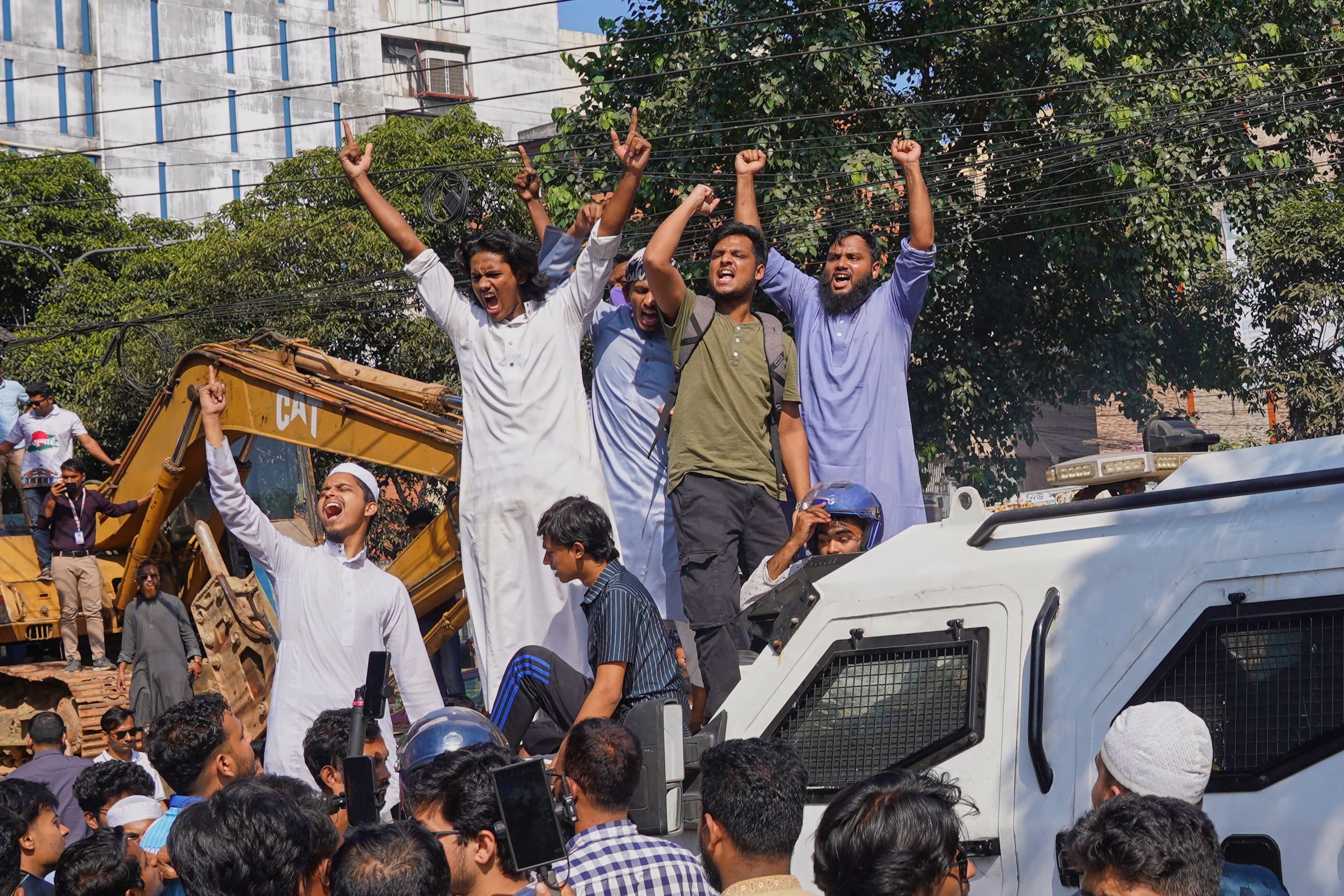 Demonstrators Cheer Guilty Verdict for Former Bangladeshi PM Hasina